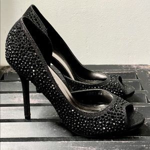 BELLA LUNA Agnes Open Toe Crystal Stiletto Heels